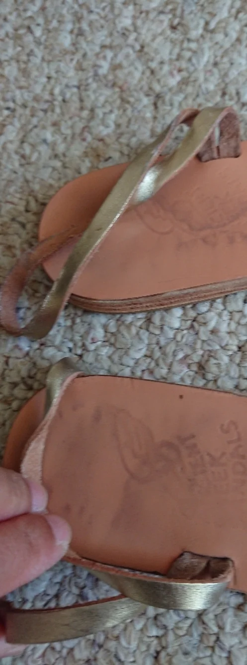 Ancient Greek Sandals Apli Eleftheria metallic-effect leather sandals size 6.5